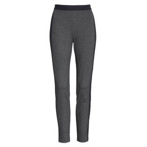 NWT Womens Size XXS Eileen Fisher Black Grey Contrast Panel Tweed Leggings